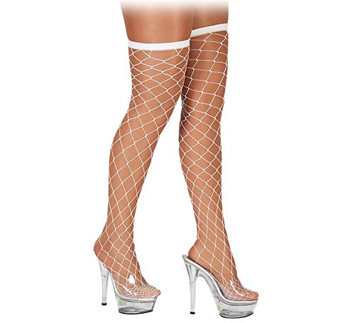 Medias de rejilla ancha blancas