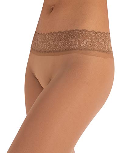 | MEDIAS SIN COSTURAS CON CINTURON EN ENCAJE | MEDIAS SEMI TRANSPARENTES | PANTYS 15 DEN | S, M/L, L/XL | NATURAL, NEGRO | CALCETERÍA ITALIANA | (L/XL, NATURAL)