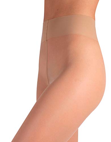 | MEDIAS TRANSPARENTES | MEDIAS DE MUJER CON CINTURON CONFORT | 20 DEN | S, M, L, XL | NATURAL, NEGRO | CALCETERIA ITALIANA | (L, NATURAL)