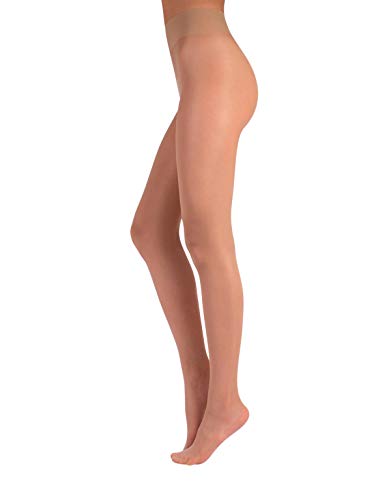 | MEDIAS TRANSPARENTES | MEDIAS DE MUJER CON CINTURON CONFORT | 20 DEN | S, M, L, XL | NATURAL, NEGRO | CALCETERIA ITALIANA | (L, NATURAL)