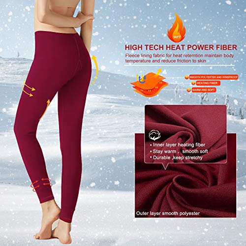 Meetwee - Pantalón térmico para mujer, ropa interior térmica