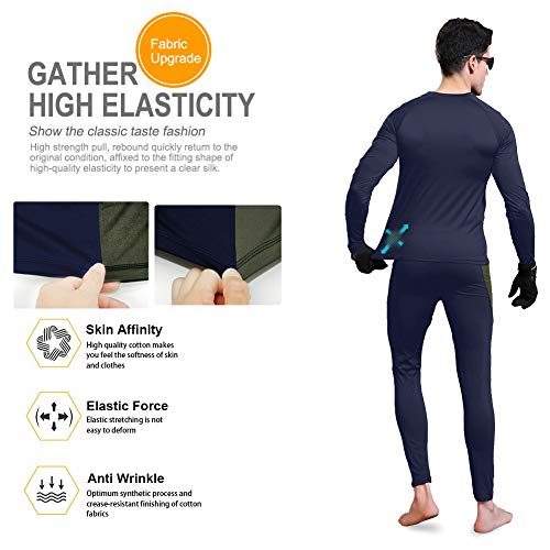 MEETWEE Ropa Interior térmica Hombre, Conjuntos térmicos, Camiseta Térmica Hombres Manga Larga Pantalones Largos para Esquí, Montaña, Ciclismo, Fitness