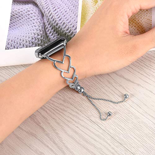 MeganStore Pulsera Compatible para Apple Watch Band 38 mm 40 mm 42 mm 44 mm, out Acero Inoxidable joyería Brazalete Correa de Repuesto para iWatch Series 4, 3, 2, 1 for Apple Watch 38mm/40mm Plateado