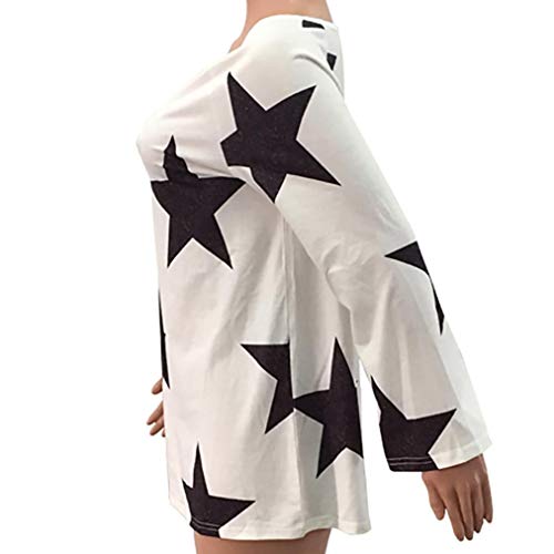 MEIbax 2018 Deportes Moda Mujer Chica Strapless Sudadera Estrella Manga Larga Suelta Recorte su¨¦TER Jersey Tops