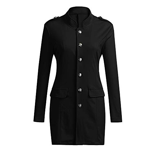 MEIbax Abrigos Mujer Invierno Moda para Mujer Sencillo Office Lady Lapel Suit Coat Chaqueta de Manga Larga Botón Escudo