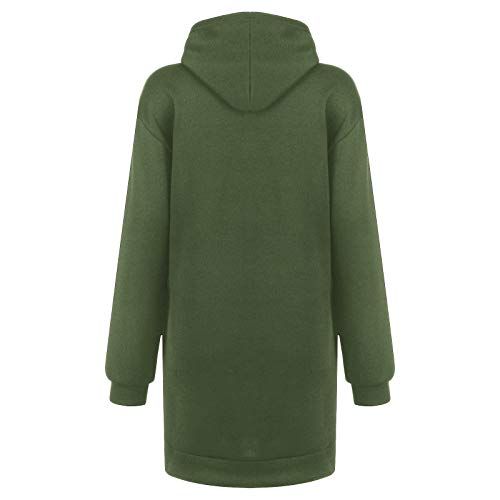 MEIbax Larga Sudaderas con Capucha Mujer Sudadera Otoño Invierno/Primavera y Verano Estampada Vestido Manga Larga Hoodie Jersey Abrigos Pullover Camisetas Suéter Tops con Bolsillo Calle Deporte
