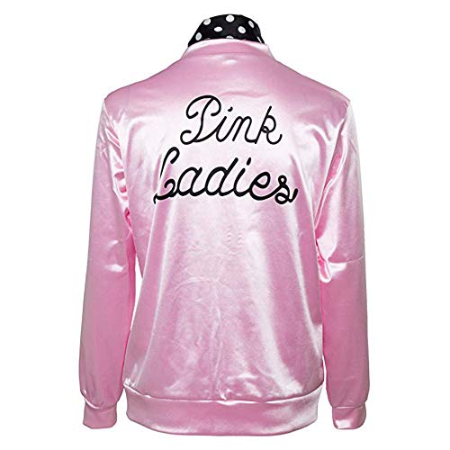MEIbax Moda Mujer Abrigos Rosa y Tops Calientes Mujeres Retro 1950s Pink Ladies Print Traje de Lunares Bufanda Conjunto Abrigo Chaqueta Mujer Rosa