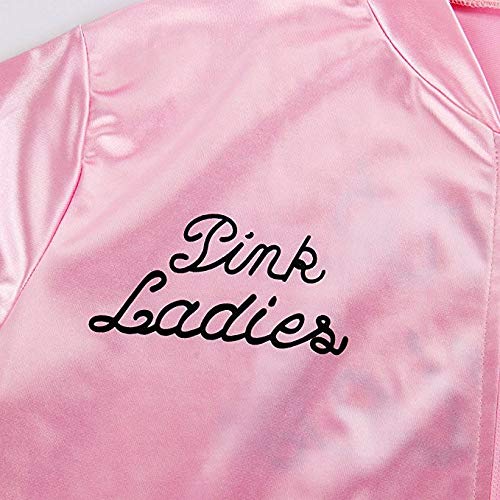 MEIbax Moda Mujer Abrigos Rosa y Tops Calientes Mujeres Retro 1950s Pink Ladies Print Traje de Lunares Bufanda Conjunto Abrigo Chaqueta Mujer Rosa