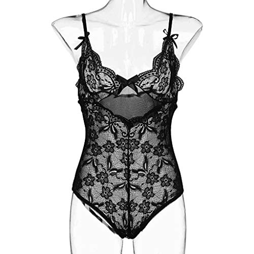 MEIbax Moda Sexy Lace Bow Siamese Lingerie Lencería para Mujer Pijamas Señoras Medias Ropa Interior de una Pieza