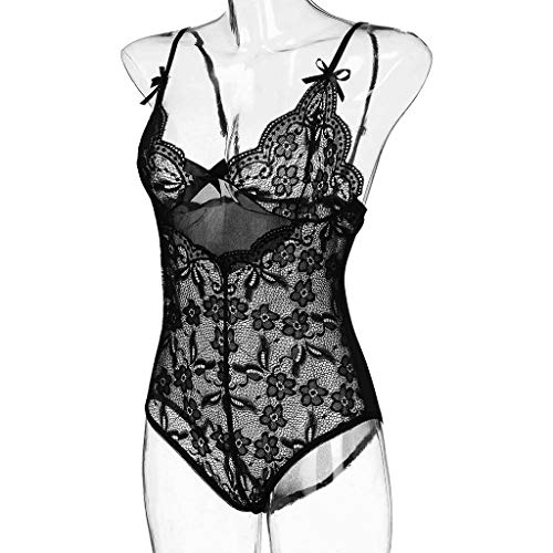 MEIbax Moda Sexy Lace Bow Siamese Lingerie Lencería para Mujer Pijamas Señoras Medias Ropa Interior de una Pieza