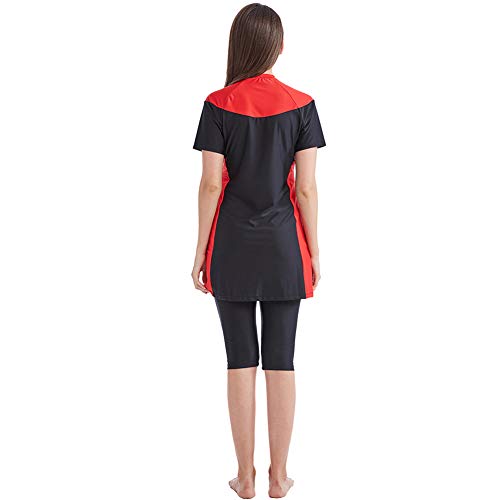 Meijunter Bañador para Mujeres Musulmanas - Modesto Traje de Baño 2 Piezas Ropa de Playa de Secado Rápido Ropa de Natación Elástico Burkini Protección Solar UPF 50+ Traje de Surf