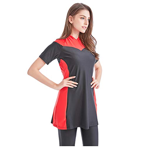 Meijunter Bañador para Mujeres Musulmanas - Modesto Traje de Baño 2 Piezas Ropa de Playa de Secado Rápido Ropa de Natación Elástico Burkini Protección Solar UPF 50+ Traje de Surf