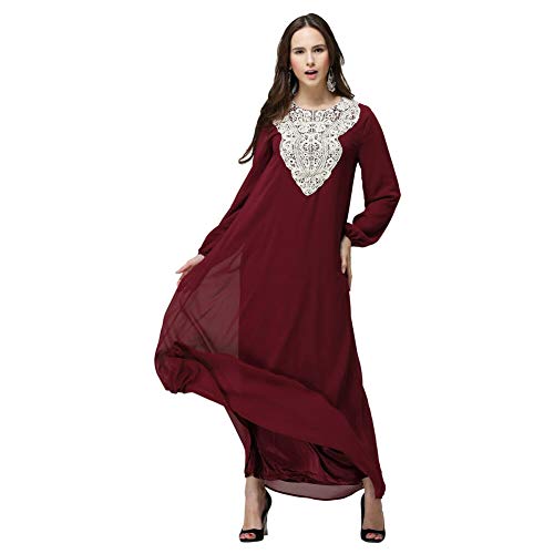 Meijunter Vestido de Mujer Musulmana - Elegante Traje Arabe Ropa Etnica Islámico de Abaya