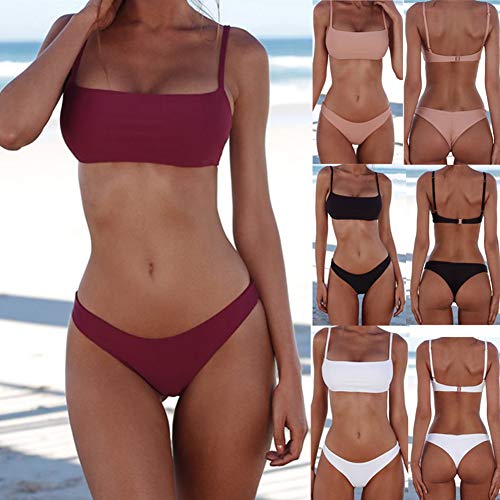 meioro Conjuntos de Bikinis para Mujer Push Up Bikini Traje de baño de Tanga de Cintura Baja Trajes de baño Adecuado Viajes Playa La Natacion