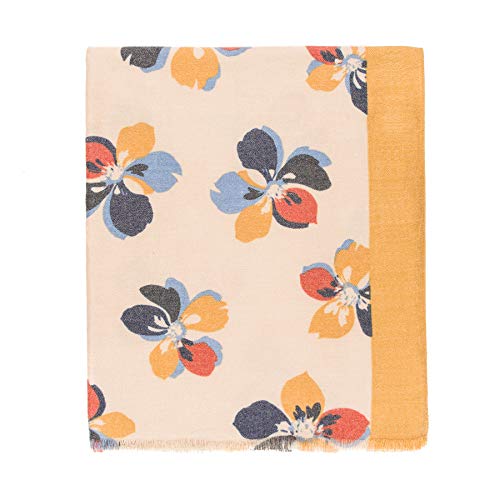 MELIFLUOS DESIGNED IN SPAIN Bufanda Pañuelo Cuello Fular de Mujer Viscosa Flores Invierno Suave Elegante (WS50-14)
