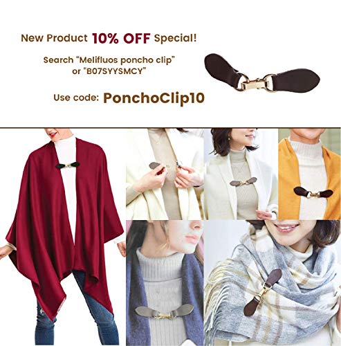 MELIFLUOS DESIGNED IN SPAIN - Poncho para mujer, ruana con parte delantera abierta, ideal para otoño e invierno - gris - Talla Única