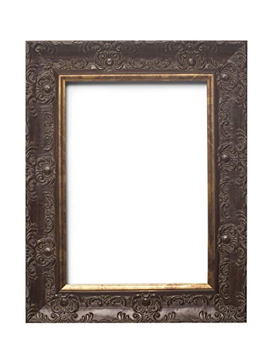 Memory Box Marco de Fotos de Madera de Nogal, Estilo Antiguo, con Tablero de Fibra de Densidad Media, Listo para Colgar, con una lámina de plexiglás irrompible de Alta claridad, Color Nogal, A1