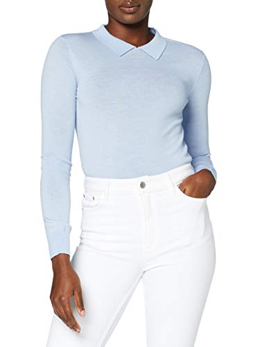 MERAKI Jersey de Lana Merino Mujer, Azul (Light Blue), 42, Label: L