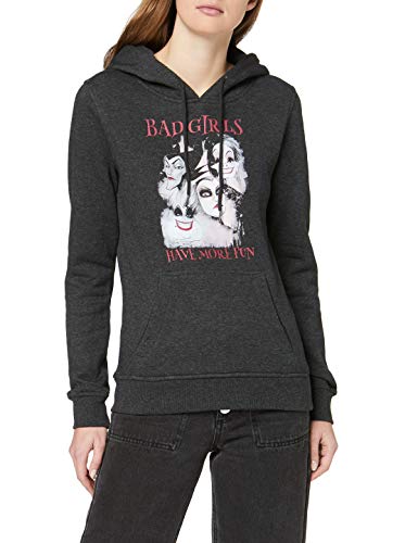 MERCHCODE Sudadera con Capucha para Mujer Bad Girls Have More Fun, Mujer, MC359, Charcoal, Extra-Small