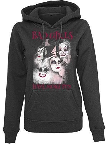 MERCHCODE Sudadera con Capucha para Mujer Bad Girls Have More Fun, Mujer, MC359, Charcoal, Extra-Small