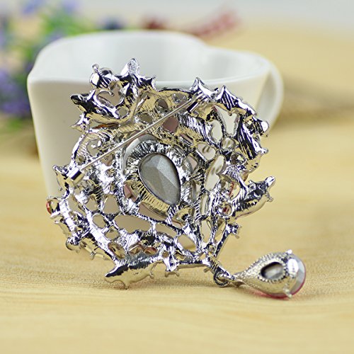 Merdia - Broche de cristal para mujer, diseño de lágrima, multicolor