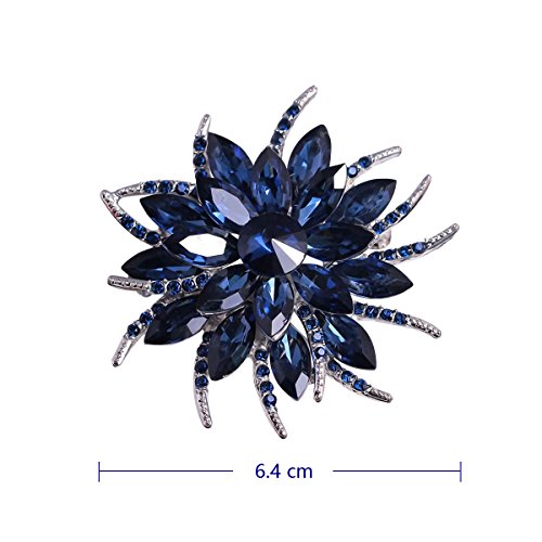 Merdia Pin De La Broche De La Flor Para Las Mujeres Novias Creó La Broche Cristalina Azul