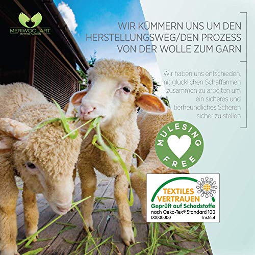 MeriWoolArt 100% lana de merino para punto y ganchillo con hilo de 2 cm de grosor, lana de merino gruesa para bufanda, manta y almohada XXL (rojo, 100 g)