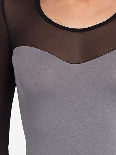 Merry Style Body Mujer Sexy Mangas Largas Ropa Lencería VBD15 (Gris/Negro, S)