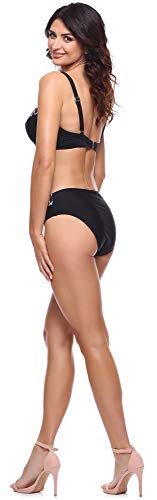 Merry Style Conjunto Bikini Sujetador y Bragas 2 Piezas Mujer P63581 (Negro-2, EU (Top 95 C/46) = ES (110 C/48))