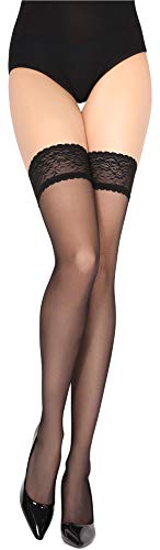 Merry Style Medias Autoadhesivas Finas Panty Lencería Mujer 15 DEN MSSS005 (Nero, M/L (40-44))