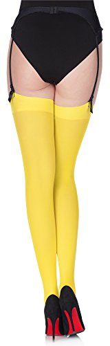 Merry Style Medias de Liga Microfibra Lencería Sexy Mujer MS 799 40 DEN (Canarinio, XL-XXL)