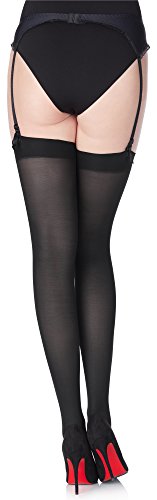 Merry Style Medias de Liga Microfibra Lencería Sexy Mujer MS 799 40 DEN (Negro, XL-XXL)