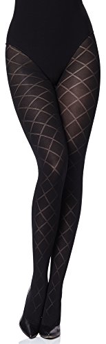 Merry Style Medias Opacas con Estampado Pantys Lencería Sexy Mujer MS 328 60 DEN (Negro, XL)