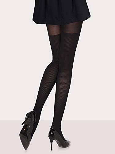 Merry Style Medias Panty con Estampado Lencería Sexy Mujer MS 387(Negro, L)