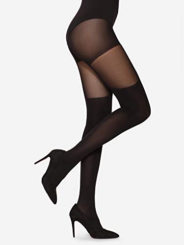 Merry Style Medias Pantys con Estampado Lencería Mujer MS 260 40 DEN(Negro, L)