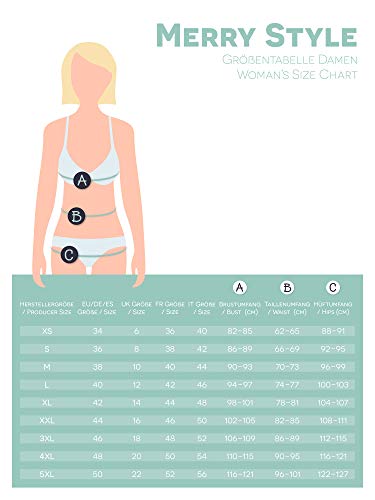 Merry Style Pijama Conjunto Camiseta y Pantalones Ropa de Cama Mujer MS10-169 (Mélange Oscuro Borgoña, S)