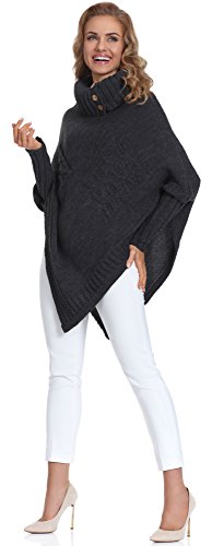 Merry Style Poncho Ropa Mujer M83N4 (Grafito, One Size)