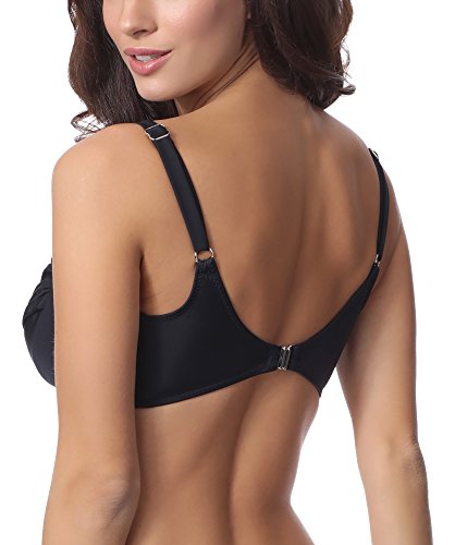 Merry Style Sujetador Bikini Parte de Arriba Top Traje de Baño Mujer P614W (Negro (9240), EU (85 D) = ES (100D))