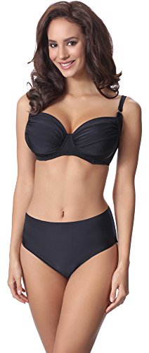 Merry Style Sujetador Bikini Parte de Arriba Top Traje de Baño Mujer P614W (Negro (9240), EU (85 D) = ES (100D))