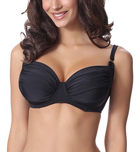 Merry Style Sujetador Bikini Parte de Arriba Top Traje de Baño Mujer P614W (Negro (9240), EU (85 D) = ES (100D))