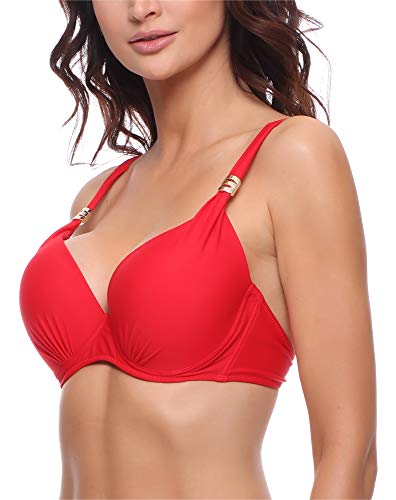 Merry Style Sujetador de Bikini Parte de Arriba Bañador Top de Traje de Baño Mujer 71R71 (Rojo (4150), EU (80 C) = ES (95 C))