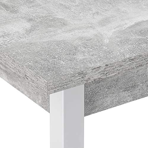 Mesa de Comedor Den HAAG 120 x 60 x 75 cm Mesa de Cocina o Salón para 4 Sillas Escritorio Resistente Mesa para Oficina Efecto hormigón y Blanco