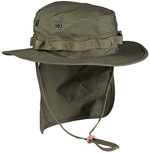 Mil-Tec Boonie Sombrero británico con protección Cuello Ripstop (Oliva/L)