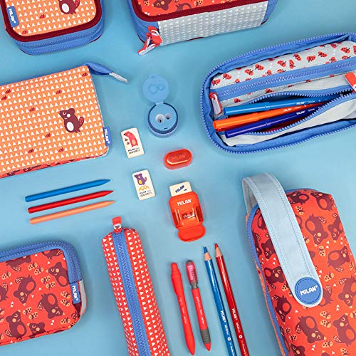 MILAN Kit 4 Estuches Con Contenido Net&lit Rosa Estuches, 22 cm, Rosa