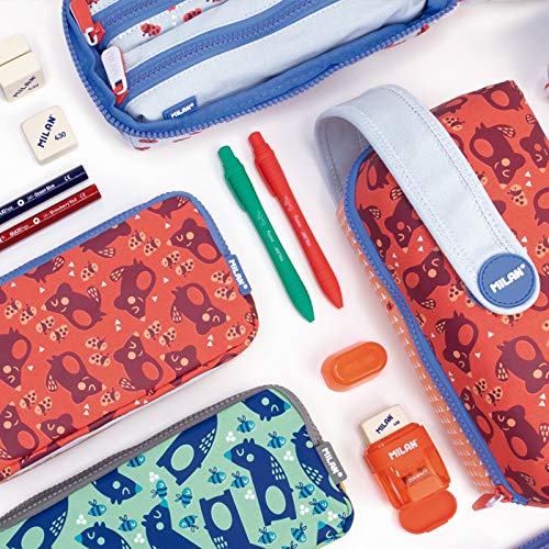 MILAN Kit 4 Estuches Con Contenido Net&lit Rosa Estuches, 22 cm, Rosa