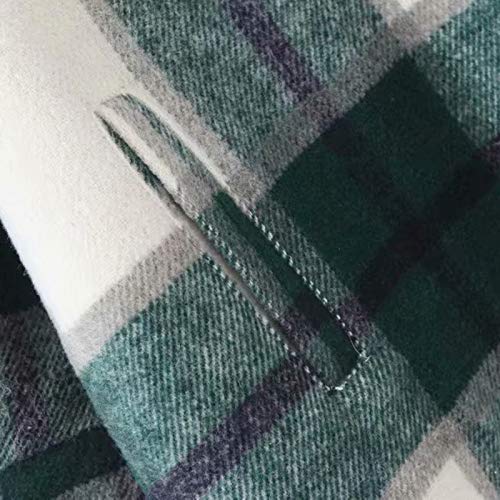 MINASAN Sobrecamisas de Moda para Mujer, Chaqueta de Lana a Cuadros de Gran tamaño, Abrigo Vintage con Bolsillo asimétrico, Prendas de Vestir Exteriores para Mujer, Tops Elegantes (Verde, XS)