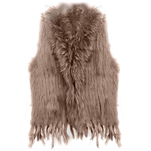 Minetom Mujer Otoño Invierno Gilet Calentar Chaleco Sin Mangas Tapas Elegante Abrigos Chaqueta Caqui ES 36