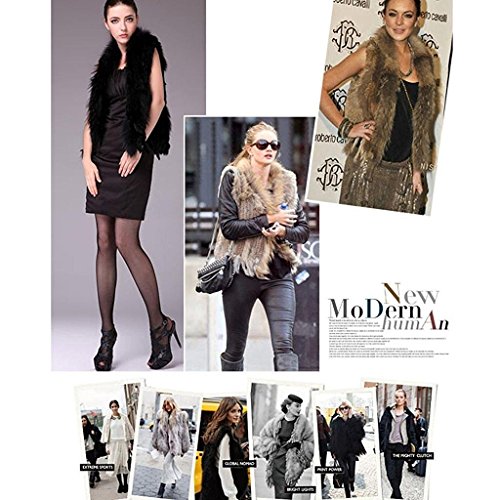 Minetom Mujer Otoño Invierno Gilet Calentar Chaleco Sin Mangas Tapas Elegante Abrigos Chaqueta Caqui ES 36