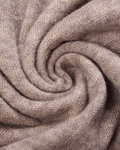 Minetom Mujer Otoño Invierno Moda Suéter Largo Off Shoulder Jersey Prendas de Punto de Cuello Barco Sweater Mangas Largas Camiseta Jumper Blous Z Vino Rojo ES 36