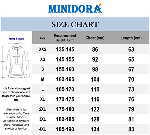 MINIDORA Sudadera con Capucha para Hombre Darling in The FRANXX Zero Two 02 Jersey de Moda Estampado de Manga Larga Sudaderas Unisex L,1 Negro 48234